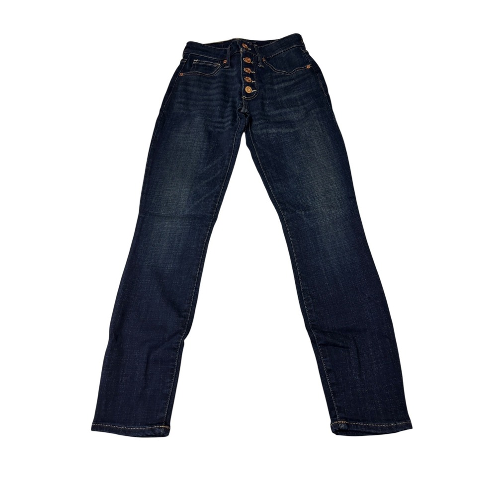 NWT Lucky Brand Ava Mid Rise Skinny Jeans Dark Wash Button Fly 0/25 L27